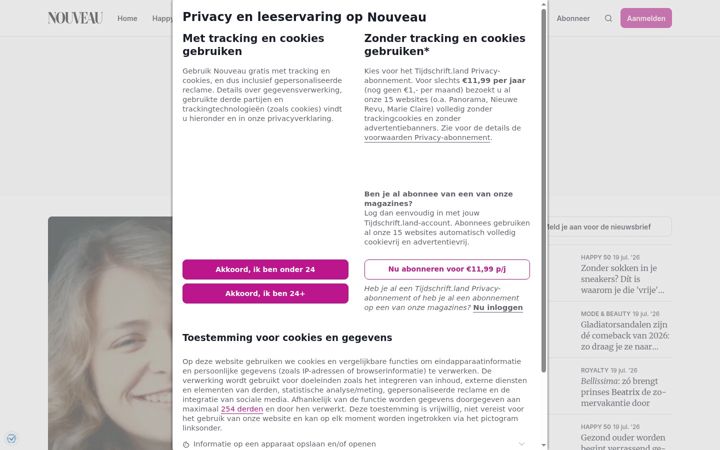 Screenshot of nouveau.nl
