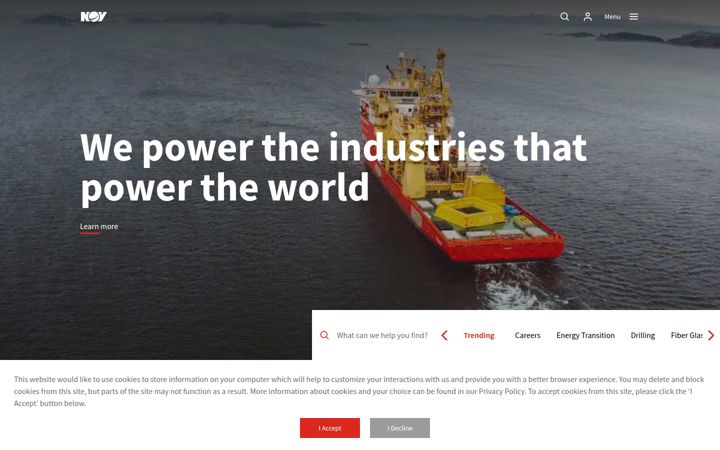 Screenshot van nov.com
