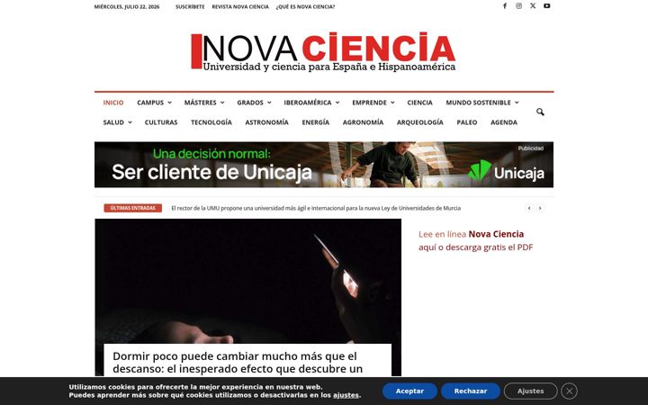 Snimka zaslona za novaciencia.es