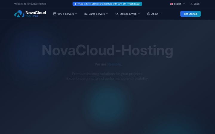 Screenshot of novacloud-hosting.com