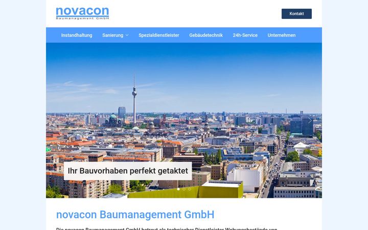 Screenshot of novacon-baumanagement.de