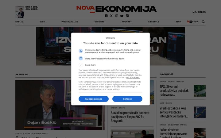 Screenshot of novaekonomija.rs