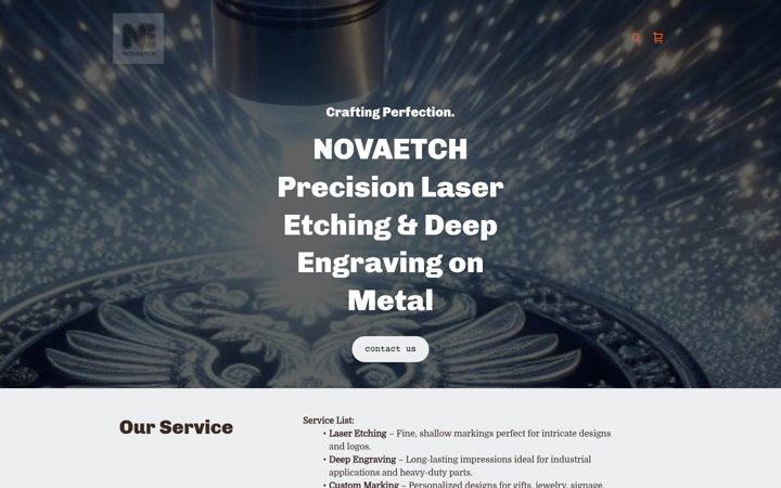 Captură de ecran a novaetch.com