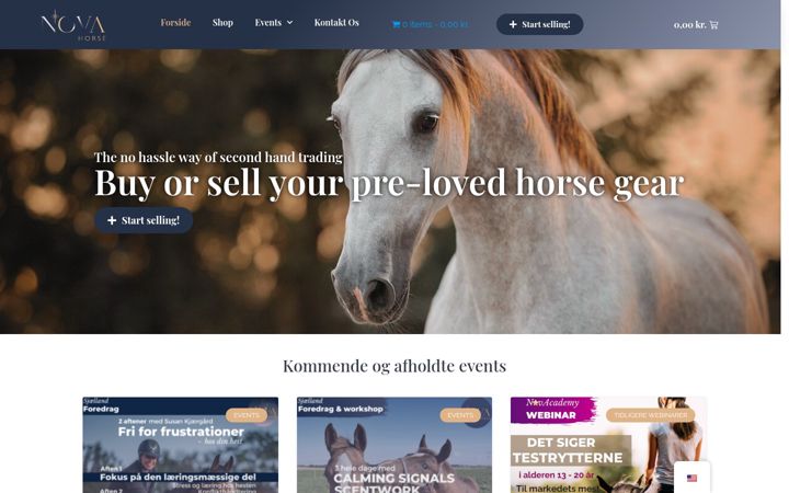 Snímek obrazovky novahorse.dk