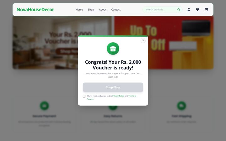 Screenshot of novahousedecor.com