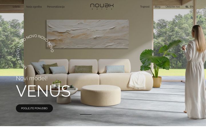 Kuvakaappaus sivustosta novaksofas.si