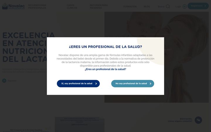 Skærmbillede af novalacprofesionales.es