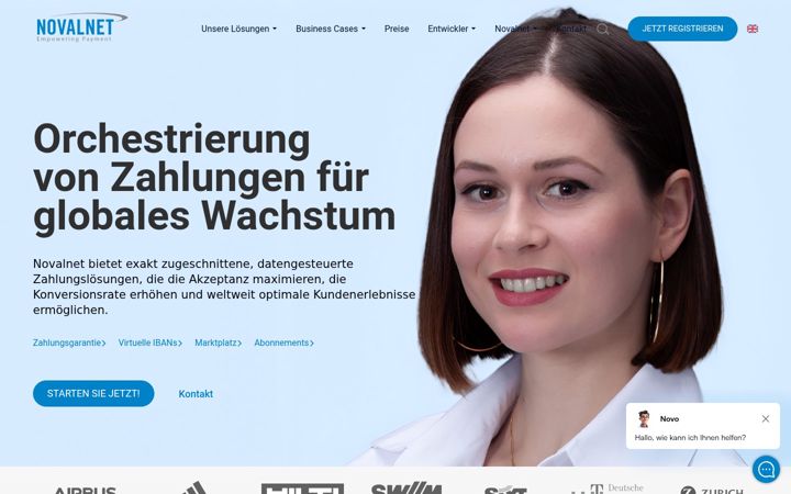 Screenshot of novalnet.de