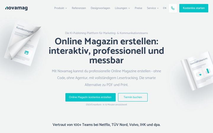 Skærmbillede af novamag.de