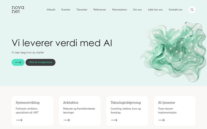 Screenshot von novanet.no