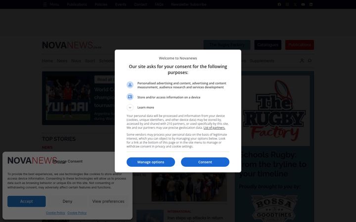 Screenshot of novanews.co.za