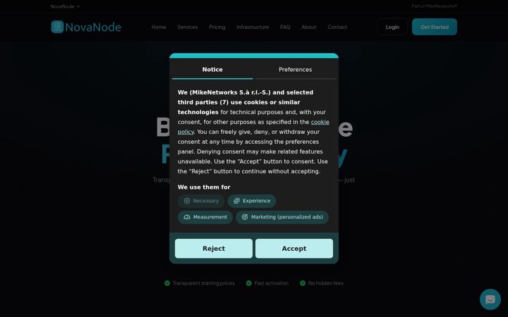 Screenshot of novanode.eu