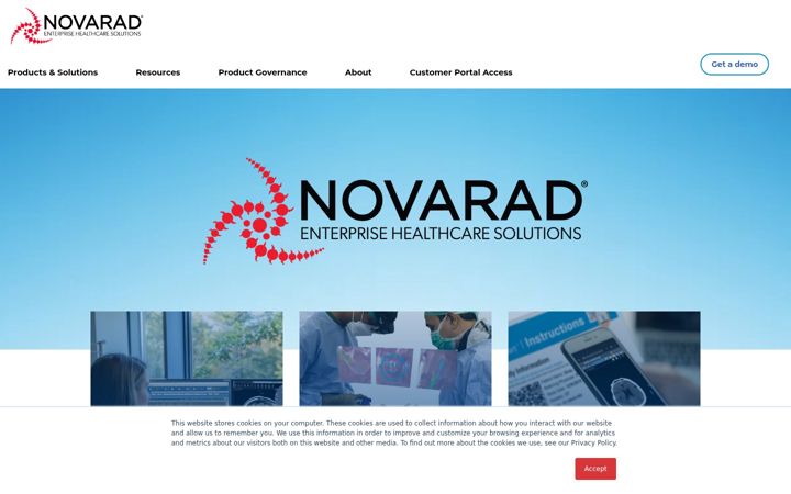 Screenshot of novarad.net