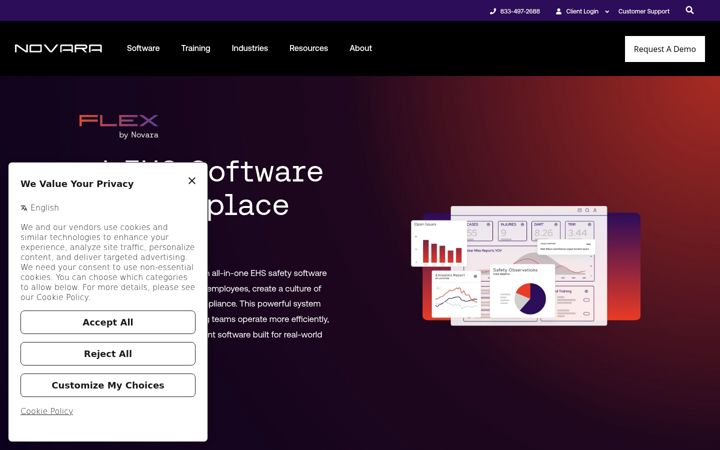Screenshot of novaraflex.com