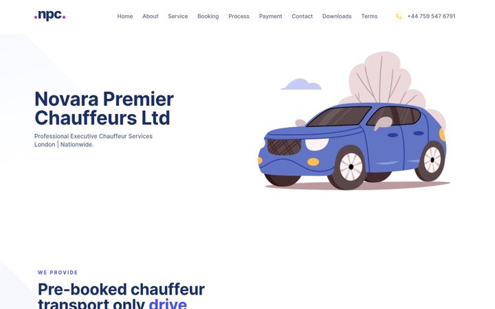 Екранна снимка на novarapremierchauffeurs.com