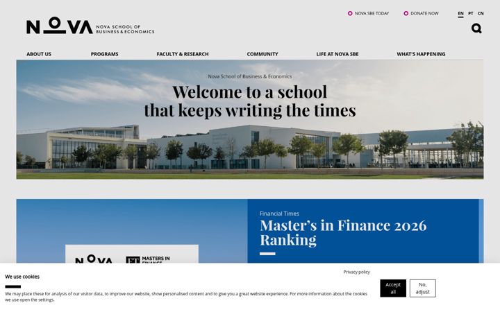 Screenshot of novasbe.pt