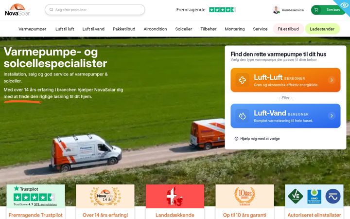 Snímek obrazovky novasolar.dk