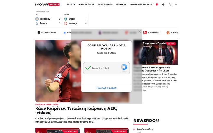 Screenshot of novasports.gr