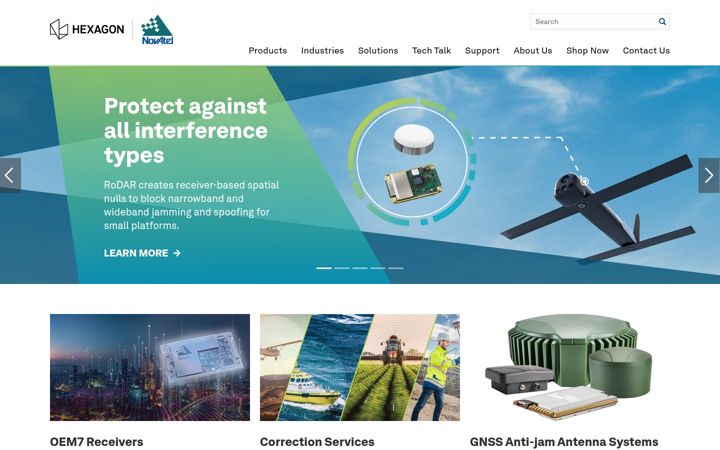 Screenshot of novatel.com