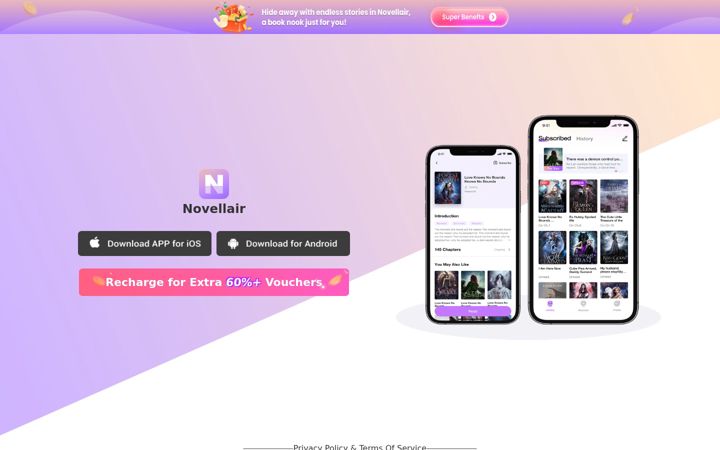 Screenshot of novellairs.com