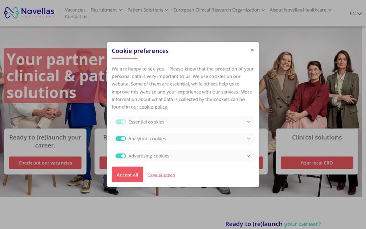 Screenshot of novellashealthcare.com