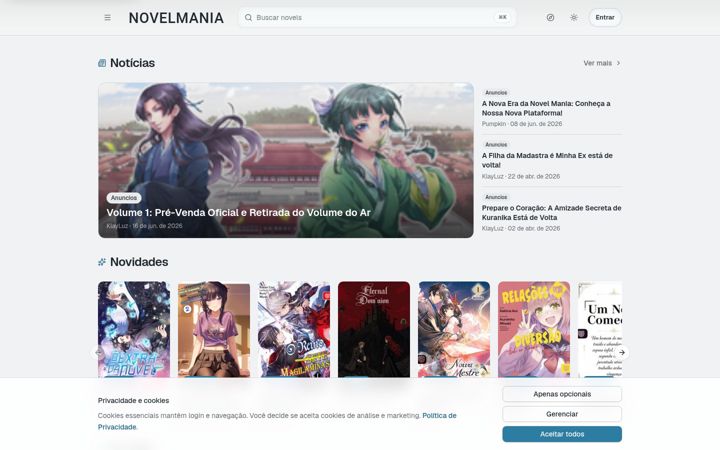 Screenshot of novelmania.com.br