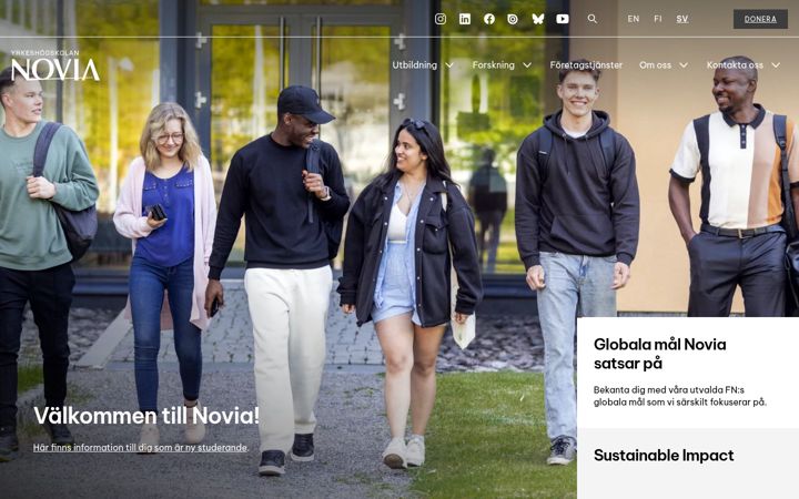 Screenshot of novia.fi