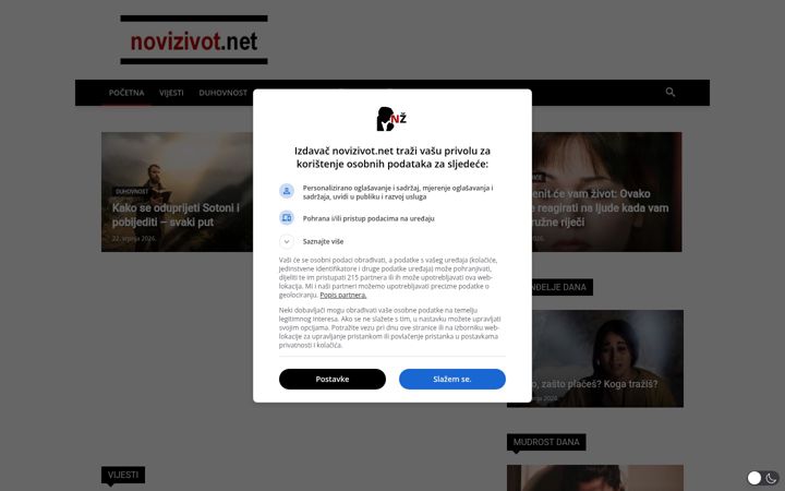 Screenshot stránky novizivot.net