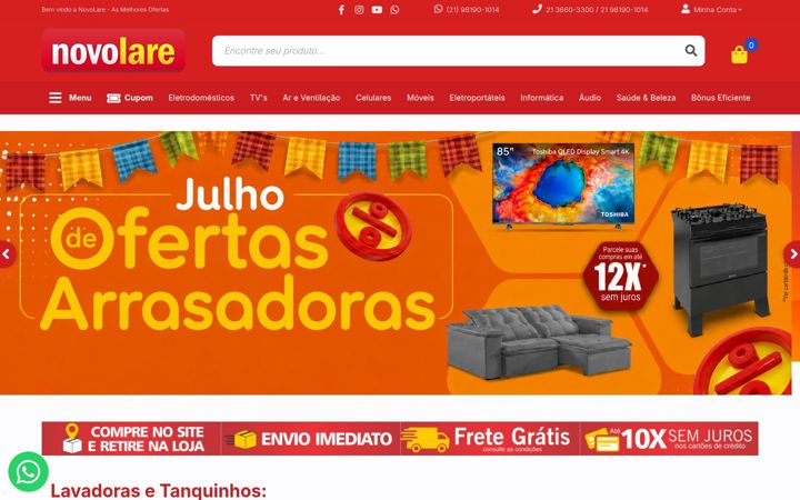 Screenshot of novolare.com.br