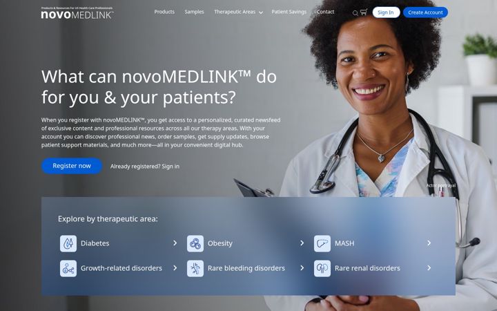 Screenshot of novomedlink.com