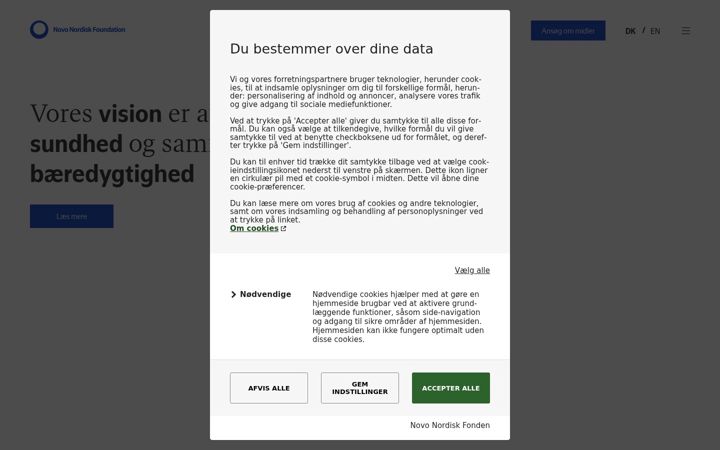 Screenshot von novonordiskfonden.dk
