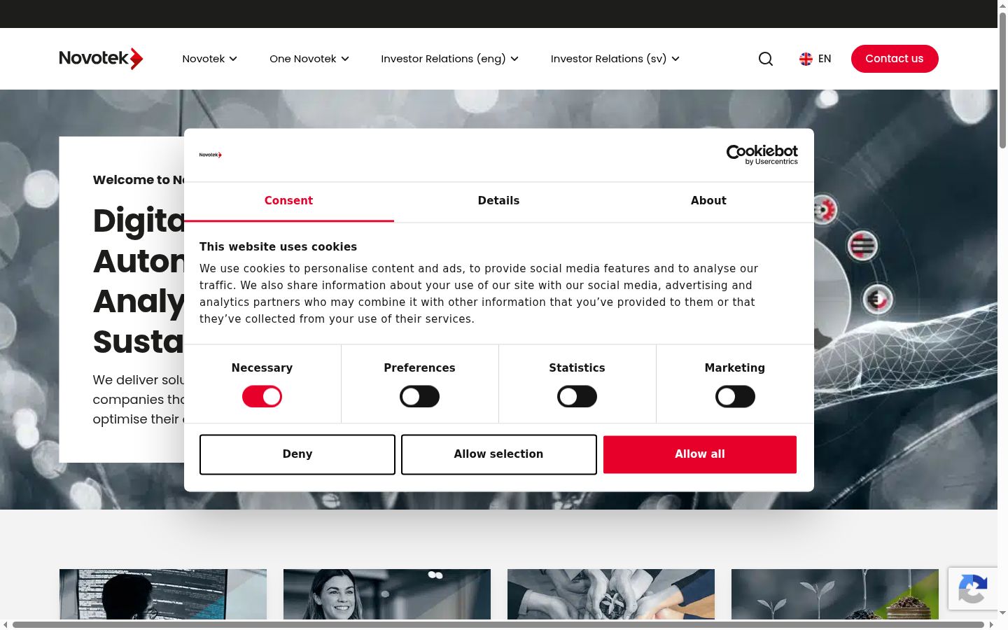 Capture d'écran de la bannière de consentement affichée avant toute interaction