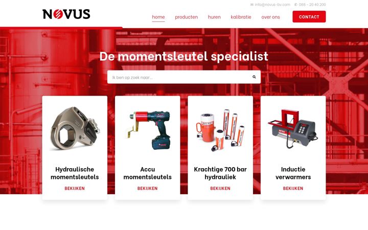 Screenshot van novus-bv.com