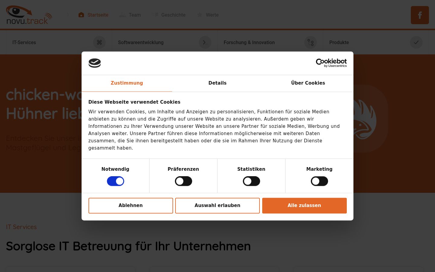 Screenshot of the consent banner shown before any interaction
