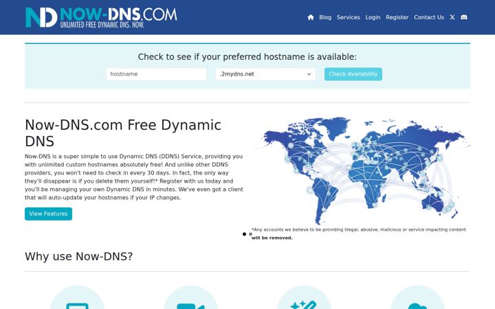 Screenshot of now-dns.com