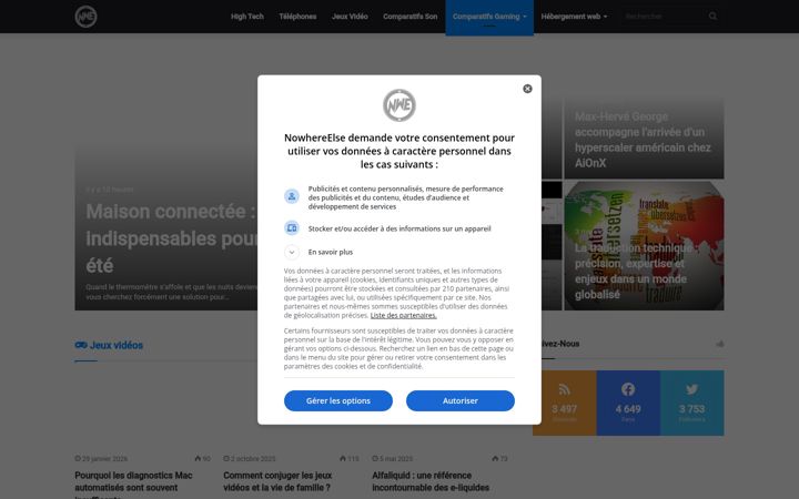 Screenshot of nowhereelse.fr