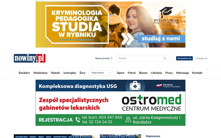 Screenshot of nowiny.pl