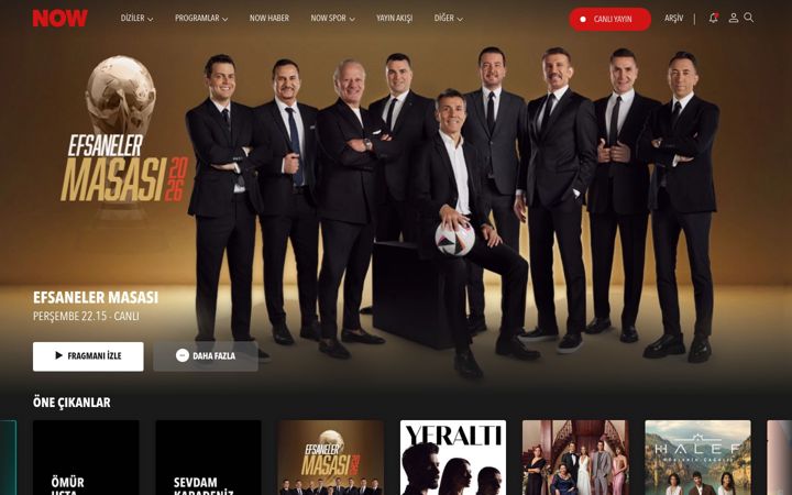 Snímek obrazovky nowtv.com.tr