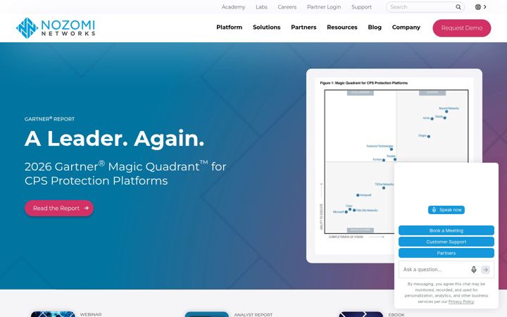 Screenshot of nozominetworks.com