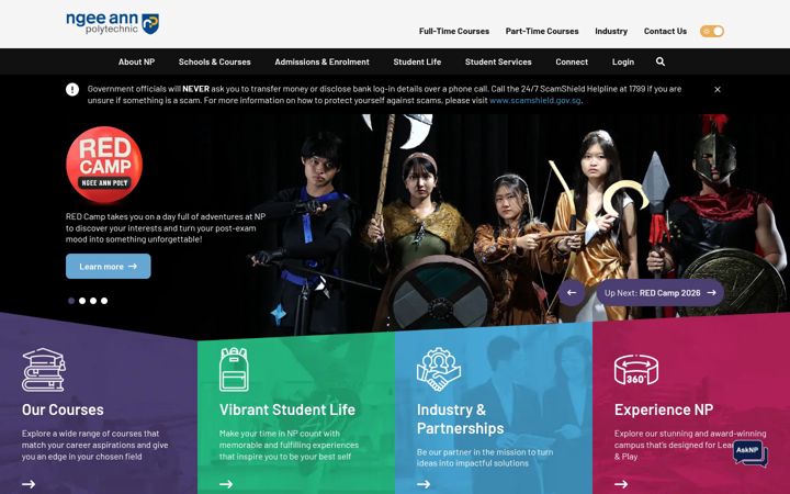 Screenshot of np.edu.sg