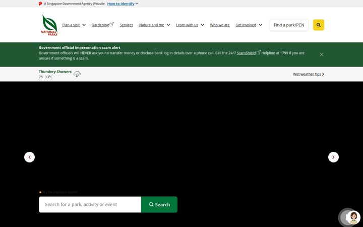 Screenshot of nparks.gov.sg