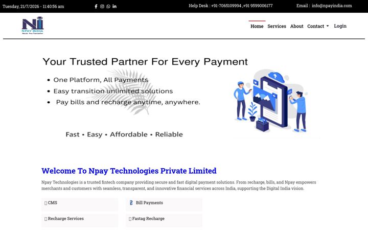 Screenshot of npayindia.com