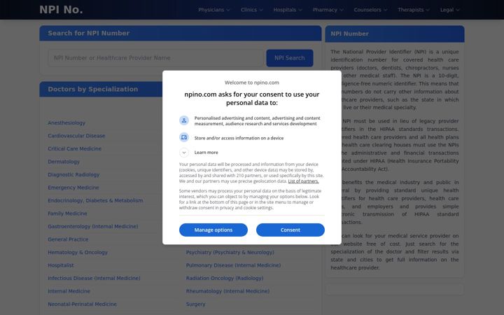 Screenshot of npino.com