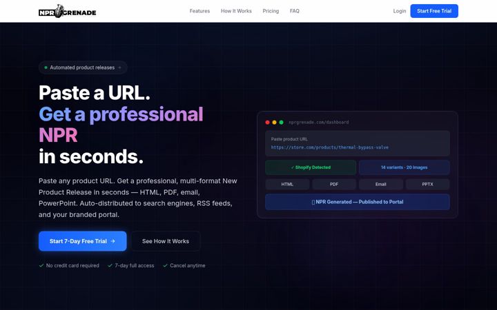 Screenshot of nprgrenade.com