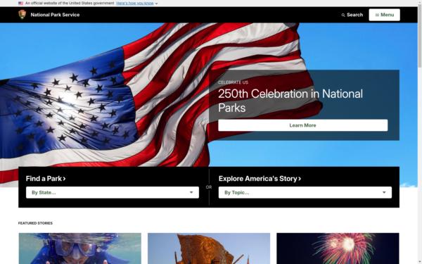 Screenshot of nps.gov
