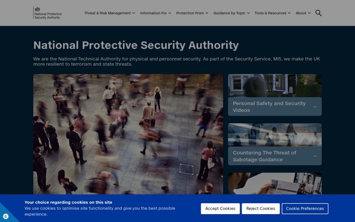 Captura de pantalla de npsa.gov.uk