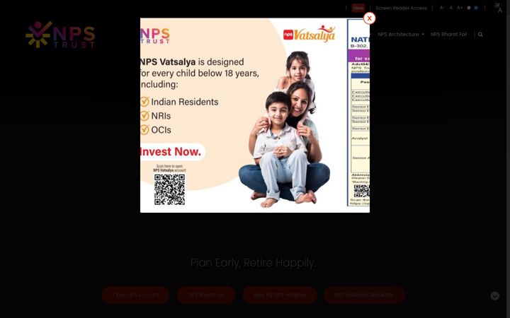 Screenshot of npstrust.org.in