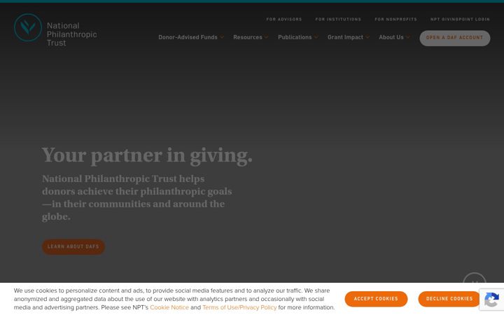 Screenshot of nptrust.org