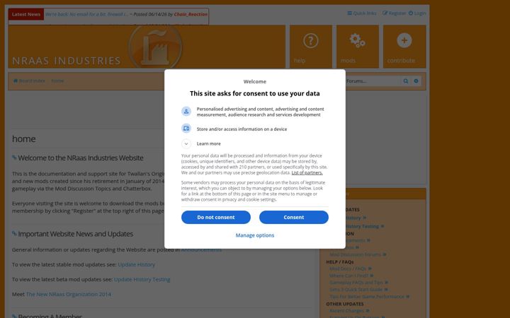 Screenshot of nraas.net