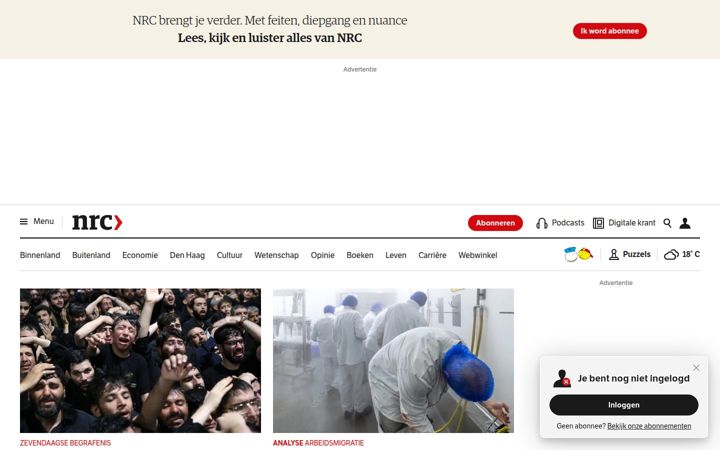 Screenshot stránky nrc.nl